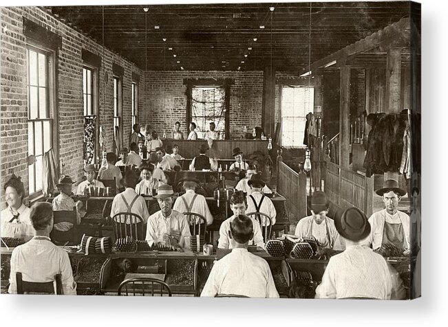 1909 Acrylic Print featuring the photograph Cigar Factory, 1909 by Granger