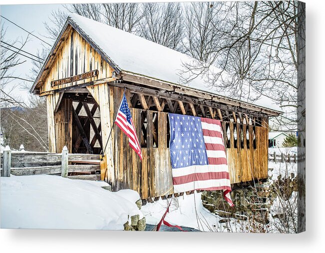 Enfield Acrylic Print featuring the photograph Cilleyville Bog Bridge Covered Bridge New Hampshire by Edward Fielding