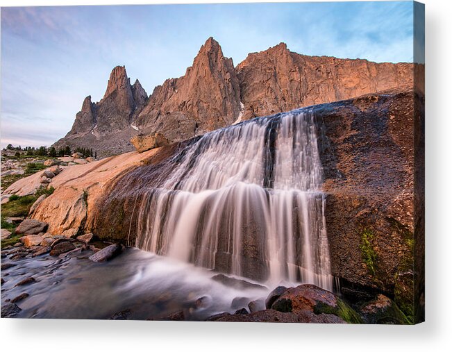 Cirque Of The Towers Acrylic Print featuring the photograph Cirque of the Towers- Waterfall by Matt Hammerstein