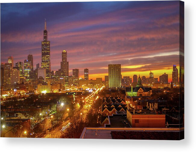  Acrylic Print featuring the photograph City At Dawn by Tony HUTSON