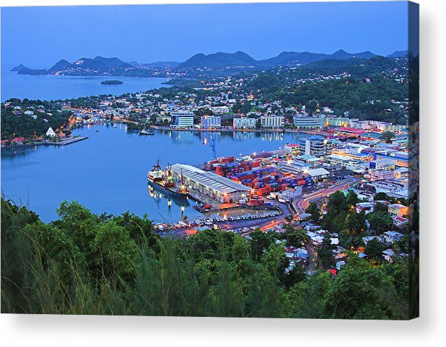 St Lucia Acrylic Print featuring the photograph City of Castries-St Lucia by Chester Williams