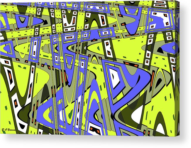 City Streets Abstract Acrylic Print featuring the digital art City Streets Abstract by Tom Janca