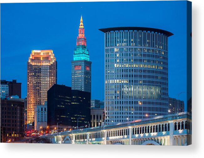 Cleveland Acrylic Print featuring the photograph Cityscape by Stewart Helberg