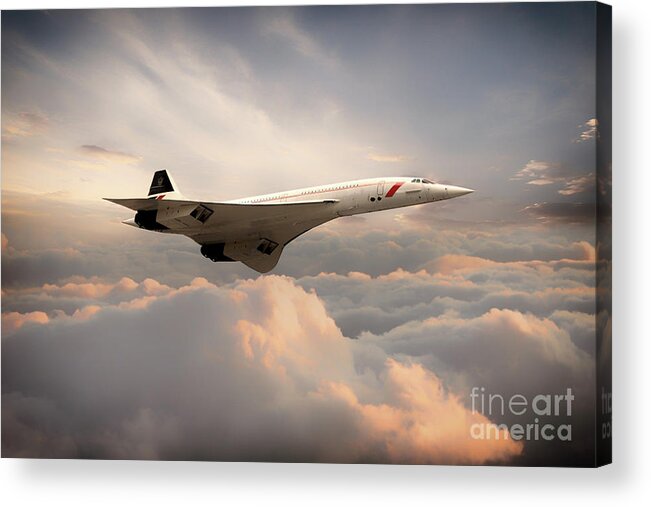 Concorde Acrylic Print featuring the digital art Classic Concorde by Airpower Art