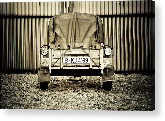 German Acrylic Print featuring the photograph Classic German Trailer by Bobby Villapando