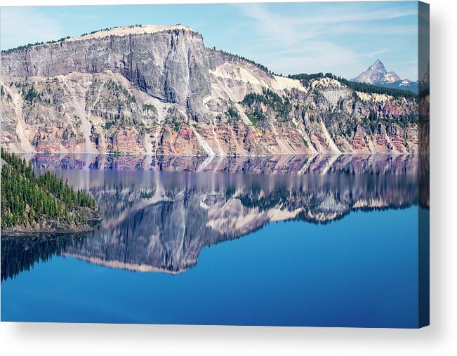 Crater Lake West Rim Acrylic Print featuring the photograph Cliff Rim of Crater Lake by Frank Wilson
