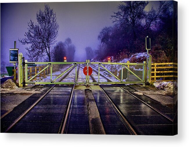 Dawn Acrylic Print featuring the photograph Closed Gates by Mark Egerton