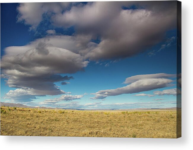 Oregon Harney County Acrylic Print featuring the photograph Clouds in Fields Oregon by Kunal Mehra
