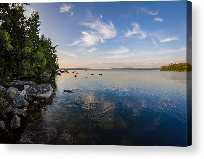 Branch Lake Acrylic Print featuring the photograph Clouds over Branch Lake by Kirkodd Photography Of New England