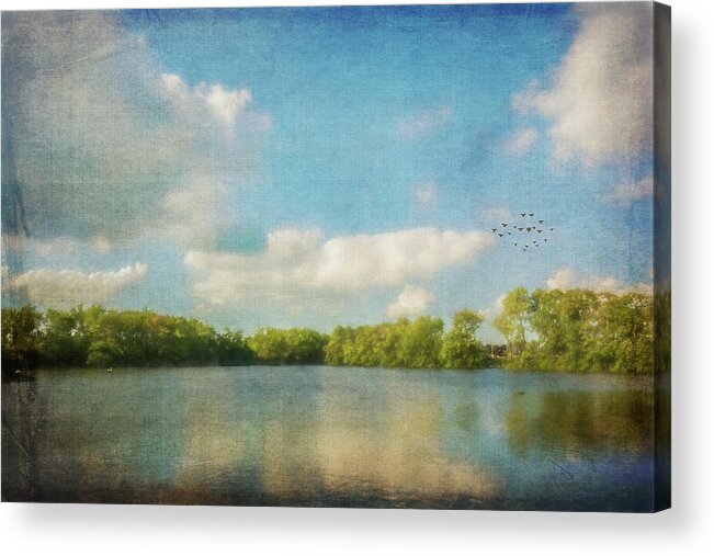 Clouds Acrylic Print featuring the photograph Clouds Over The Lake by Cathy Kovarik