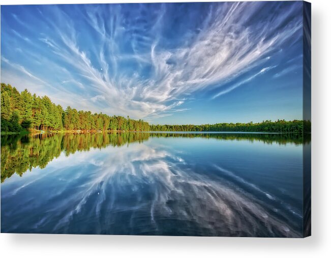 Jennifer Rondinelli Reilly Acrylic Print featuring the photograph Clouds Reflecting in Paradise Lake - Eagle River - Wisconsin by Jennifer Rondinelli Reilly - Fine Art Photography