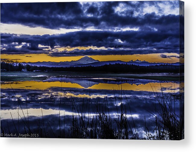Mountains Acrylic Print featuring the photograph Cloudy Reflection by Mark Joseph