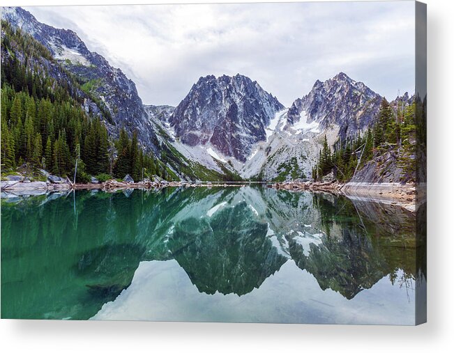 Background Acrylic Print featuring the photograph Colchuck Lake by Evgeny Vasenev