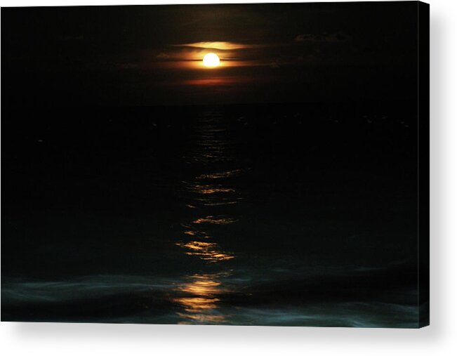 Moon Acrylic Print featuring the photograph Cold Moon Rising 2017 by Robert Banach