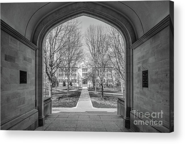 College Of Wooster Acrylic Print featuring the photograph College of Wooster Kauke Hall Arch by University Icons