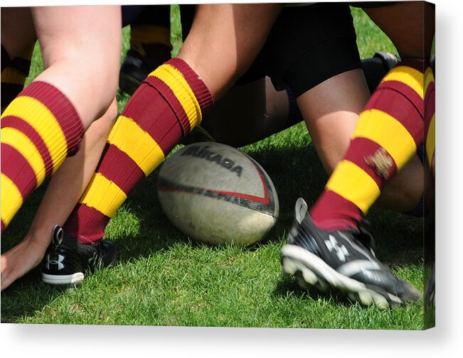 Collegiate Acrylic Print featuring the photograph Collegiate Women's Rugby by Mike Martin