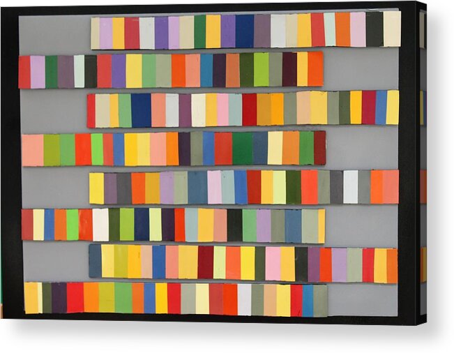 Collages By Paul Meinerth Acrylic Print featuring the relief Color Strips by Paul Meinerth