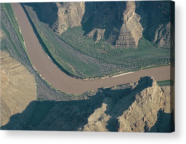 Colorado River Acrylic Print featuring the photograph Colorado River Changing Direction In Grand Canyon by Gary Slawsky
