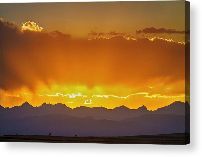 View Acrylic Print featuring the photograph Colorado Rocky Mountains Golden September Sunset Sky by James BO Insogna