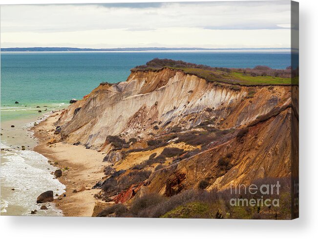 Colorful Clay Cliffs On The Vineyard Acrylic Print featuring the photograph Colorful Clay Cliffs on The Vineyard by Michelle Constantine