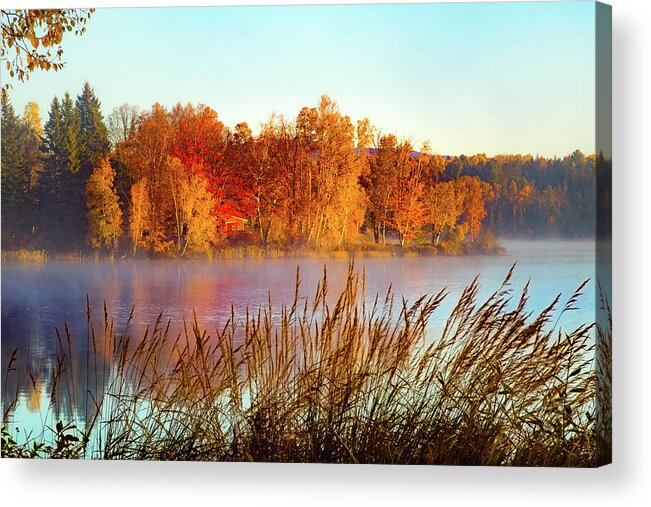 #jefffolger Acrylic Print featuring the photograph Colorful dawn on Haley Pond by Jeff Folger