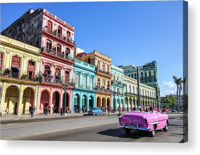 Caribbean Acrylic Print featuring the photograph Colorful Havana by Joel Thai
