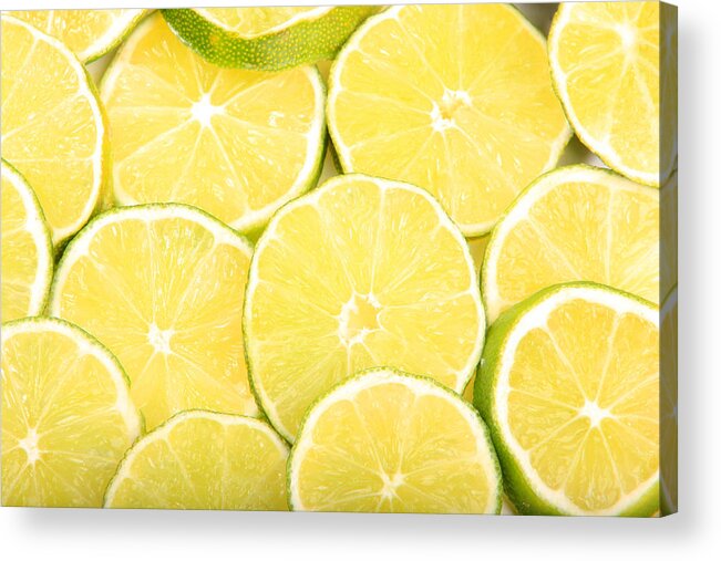 Citrus Acrylic Print featuring the photograph Colorful Limes by James BO Insogna