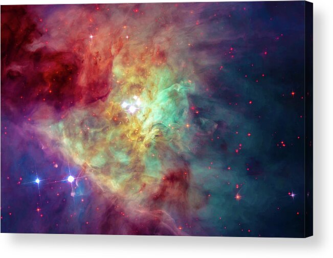 Space Acrylic Print featuring the photograph Colorful Orion Nebula Space Image by Matthias Hauser