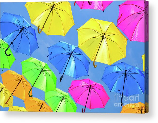 Umbrellas Acrylic Print featuring the photograph Colorful Umbrellas III by Raul Rodriguez