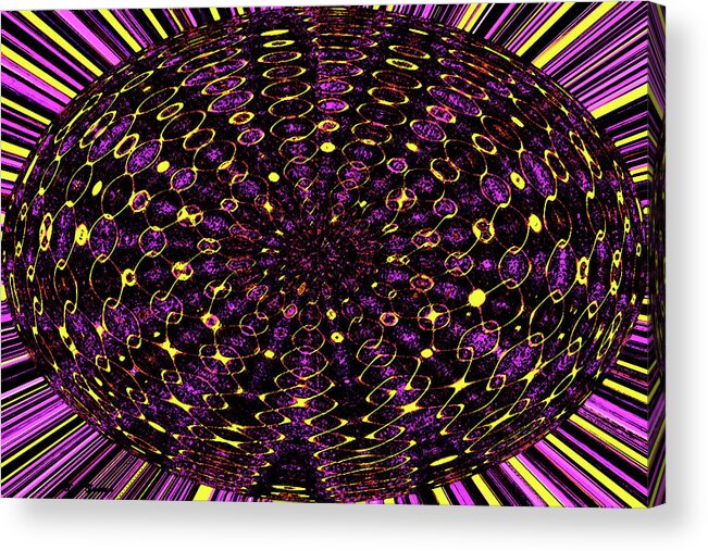 Colors And Squares Oval Abstract #2b Acrylic Print featuring the digital art Colors And Squares Oval Abstract #2b by Tom Janca