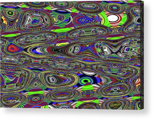Colors Rolled And Flattened Abstract Acrylic Print featuring the digital art Colors Rolled And Flattened Abstract by Tom Janca