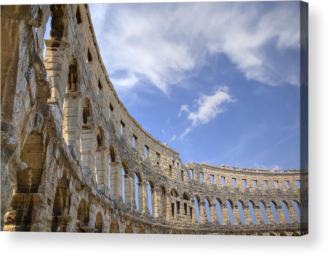Colosseum Acrylic Print featuring the photograph Colosseum in pula Croatia by Ian Middleton