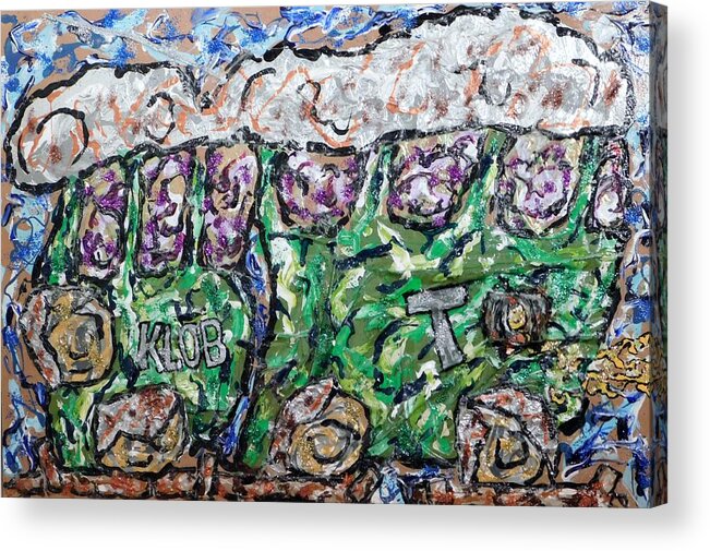 Subway Acrylic Print featuring the painting Coming Into Kenmore MBTA Greenline Boston by Kevin OBrien