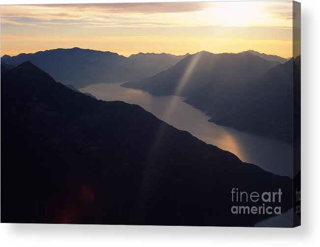Sunset Acrylic Print featuring the photograph Como Lake by Riccardo Mottola