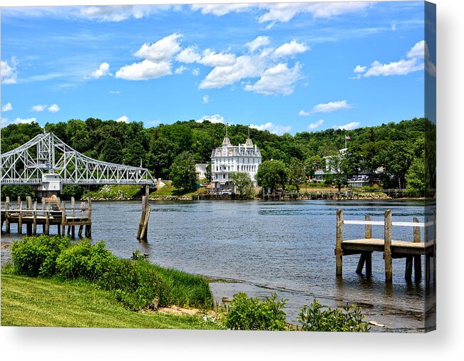 Ct Acrylic Print featuring the photograph Connecticut River - Swing Bridge - Goodspeed Opera House by Mike Martin