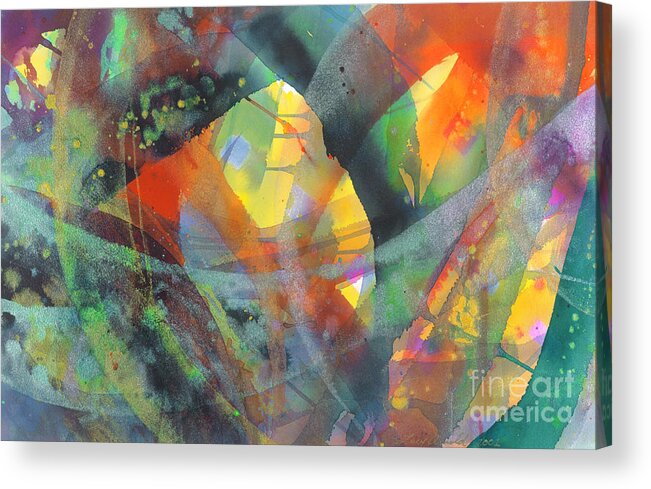 Abstract Acrylic Print featuring the painting Connections by Lucy Arnold