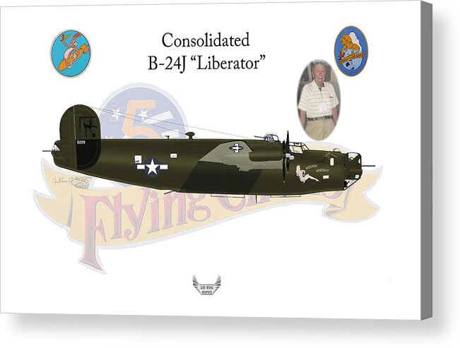 Consolidated Acrylic Print featuring the digital art Consolidated, B-24J, Liberator, Rough Night by Arthur Eggers
