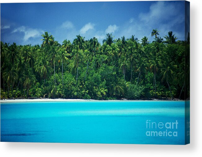Aqua Acrylic Print featuring the photograph Cook Islands Scenic by Kyle Rothenborg - Printscapes