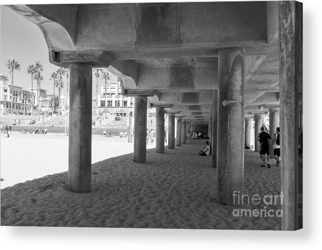 Huntington Beach Acrylic Print featuring the photograph Cool Off in The Shade of The Pier by Ana V Ramirez
