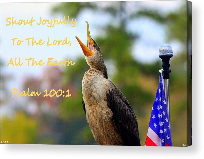 Cormorant Psalm 100:1 Acrylic Print featuring the photograph Cormorant Psalm 100 1 by Lisa Wooten