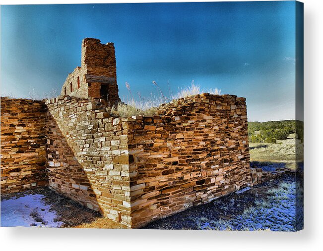 Old Acrylic Print featuring the photograph Corner of the Gran Quivira Ruins by Jeff Swan