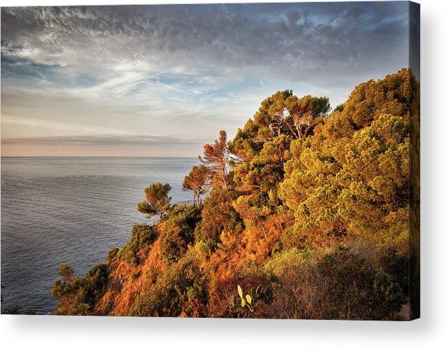Costa Acrylic Print featuring the photograph Costa Brava Coastline in Spain at Sunrise by Artur Bogacki