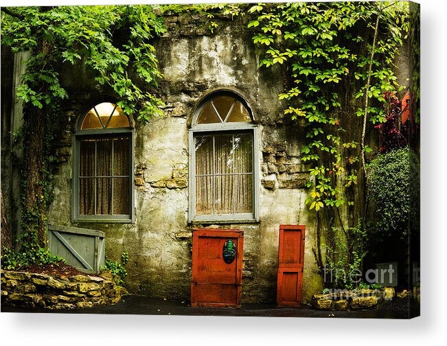Windows Acrylic Print featuring the photograph Country Cottage and Six Pane Windows by Mary Jane Armstrong