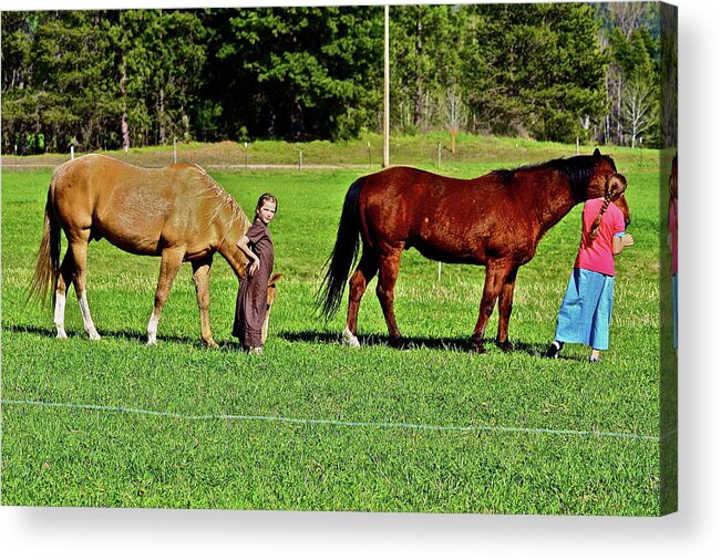 Girls Acrylic Print featuring the photograph Country Girls by Diana Hatcher