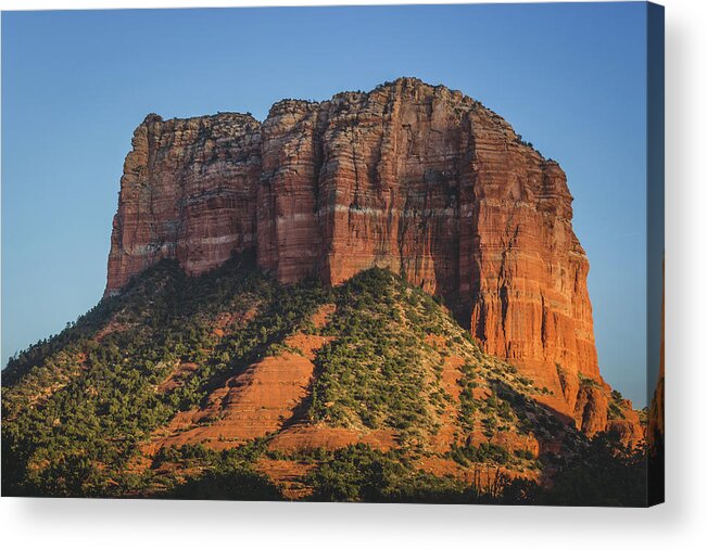 Arizona Acrylic Print featuring the photograph Courthouse Butte at Sunset by Andy Konieczny