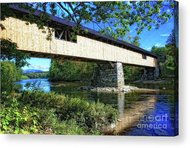 New Hampshire Acrylic Print featuring the photograph Covered Bridge by Gina Cormier