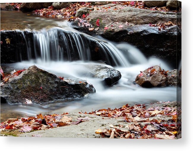 Waterfall Acrylic Print featuring the photograph Coxing Kill in Autumn #1 by Jeff Severson