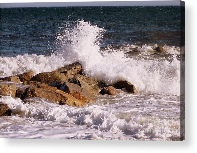 Seascape Acrylic Print featuring the photograph Crashing Surf by Eunice Miller