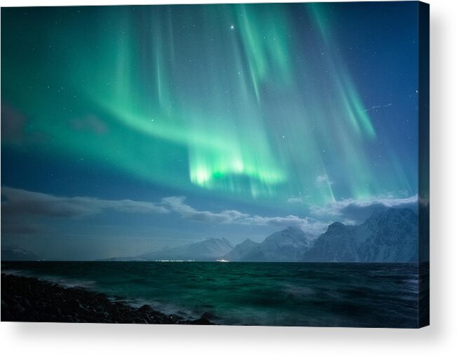 Aurora Borealis Acrylic Print featuring the photograph Crashing Waves by Tor-Ivar Naess
