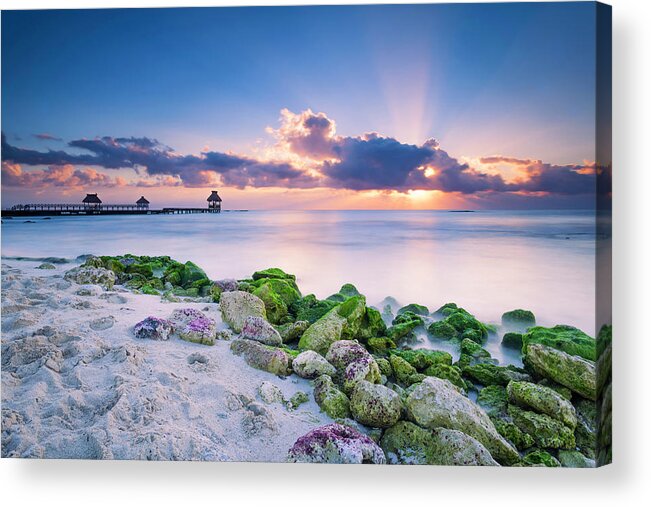 Caribbean Acrylic Print featuring the photograph Crepuscular by Edward Kreis